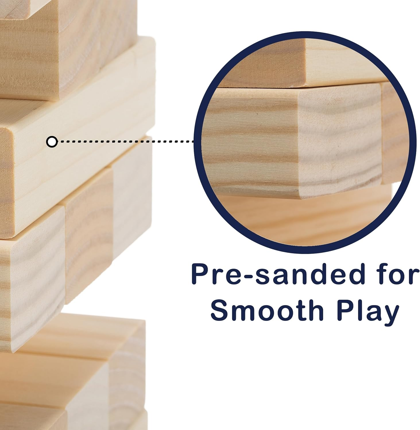 Large Tower Wooden Stacking Outdoor Games for Adults and Family Yard Lawn Blocks Games - Includes Rules and Carrying Bag-54 Pcs Premium Wood image number 1