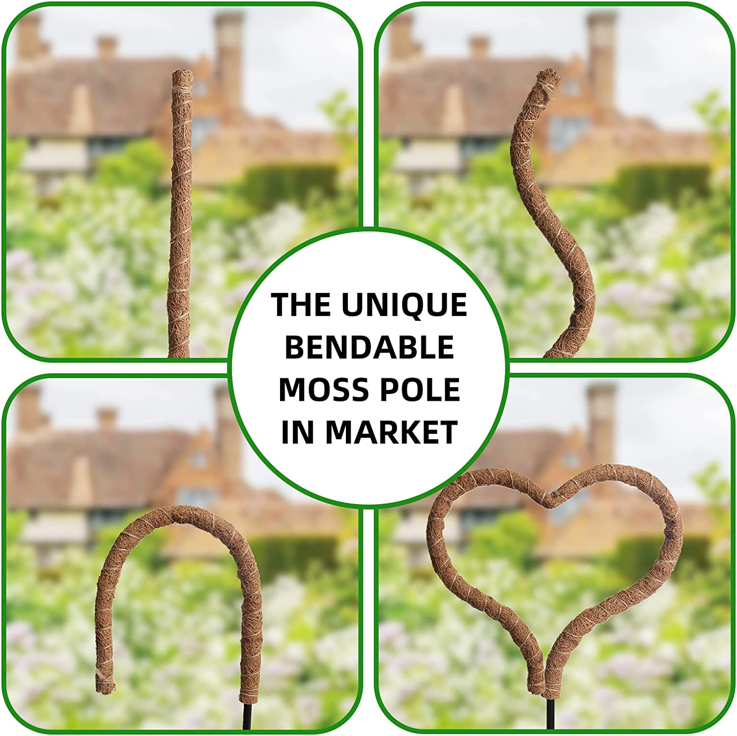 Moss Pole Plant Stakes Support 25 Inch Coco Coir Pole for Plants Monstera Indoor Plants Climbing Plants Growth Pack of 2 (Moss) image number 4