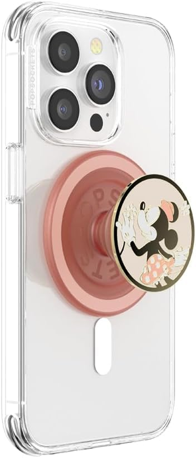 Popsockets round Phone Grip Compatible with Magsafe, Adapter Ring Included, Phone Holder, Wireless Charging Compatible, Disney - Enamel Minnie Daisy SNIFF