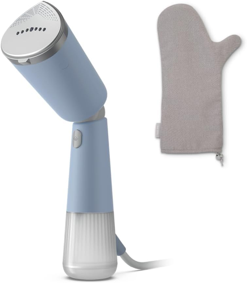 Philips 5000 Series Handheld Steamer - Ready in 35 Seconds, Active Heated Steam Plate, Eco & Max Settings, Steams Vertically and Horizontally, Accessories Included, Celestial Blue (STH5020/20)
