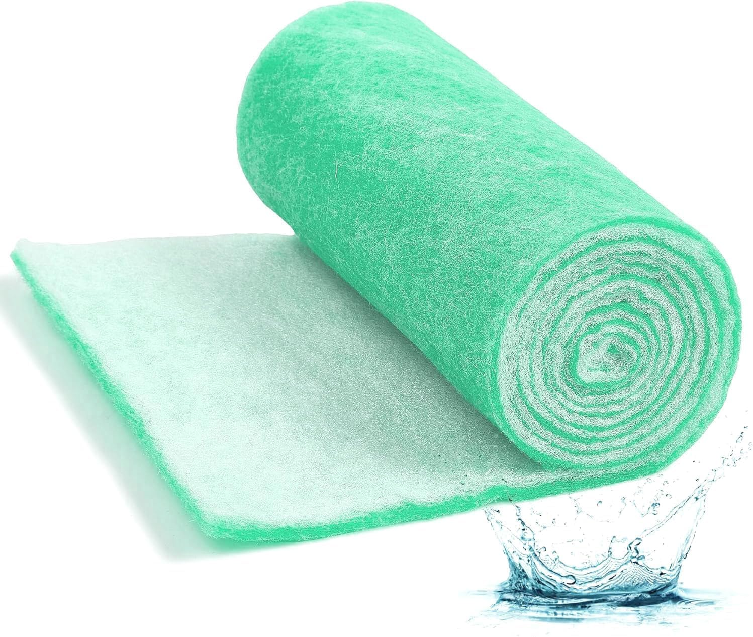 1Pcs Aquarium Filter Sponge, Biochemical Cotton Filter Foam Media Roll Pad for Fish Tank &ndash; High Porosity, Reusable, Cut-To-Fit Water Filter Sponge (Green)