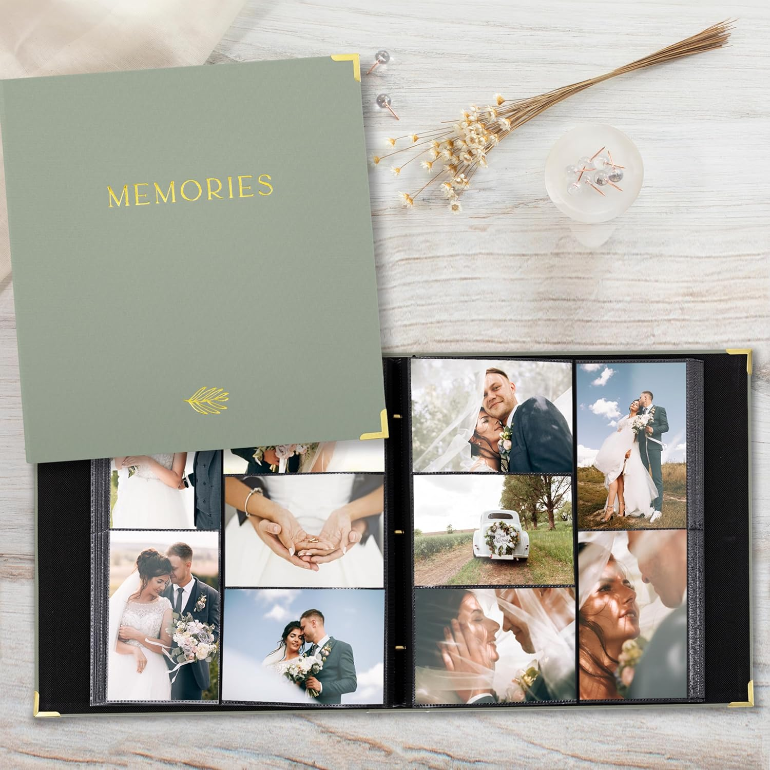 Beautiful Linen Photo Album for 4X6 Photos - Safely Holds up to 500 Pictures of Unique Memories - the Perfect Large Photo Book to Store All Pictures of Treasured Family, Baby or Wedding Moments - Beige image number 7