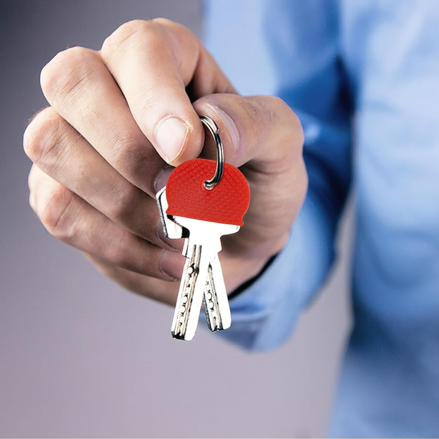 96 Pcs Cover Caps Tags for Keys - Identifiers, Labels, Markers, Protection Cover in 8 Colors for Standard Flat House Keys image number 2