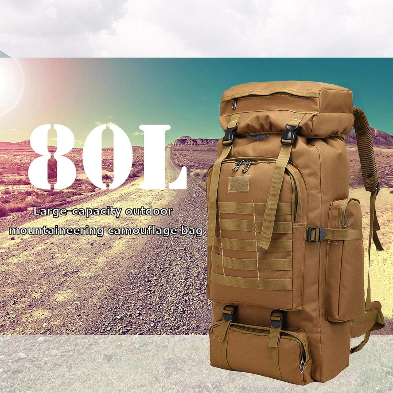 Army Backpack for Men,Waterproof Heavy Duty Hunting Backpacks for Men 80L | Large Trekking Rucksack for Outdoor Hiking Camping Trekking Hunting Puchen