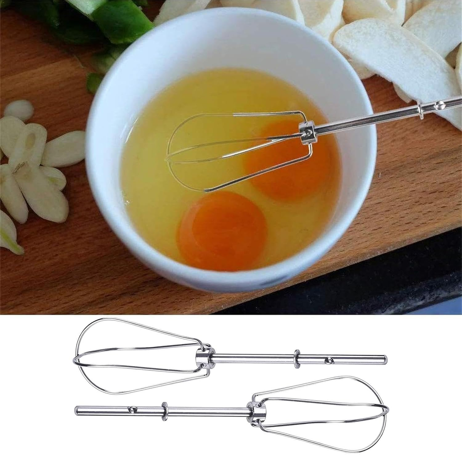Egg Beater Mixer Attachment | Cordless Egg Whisker Hand Push - Egg Whisker Hand Push, Egg Beater Hand, Stainless Steel Cordless Hand Mixer Attachments for 4KHM512TCB0 and 4KHM5DHWH5 image number 4