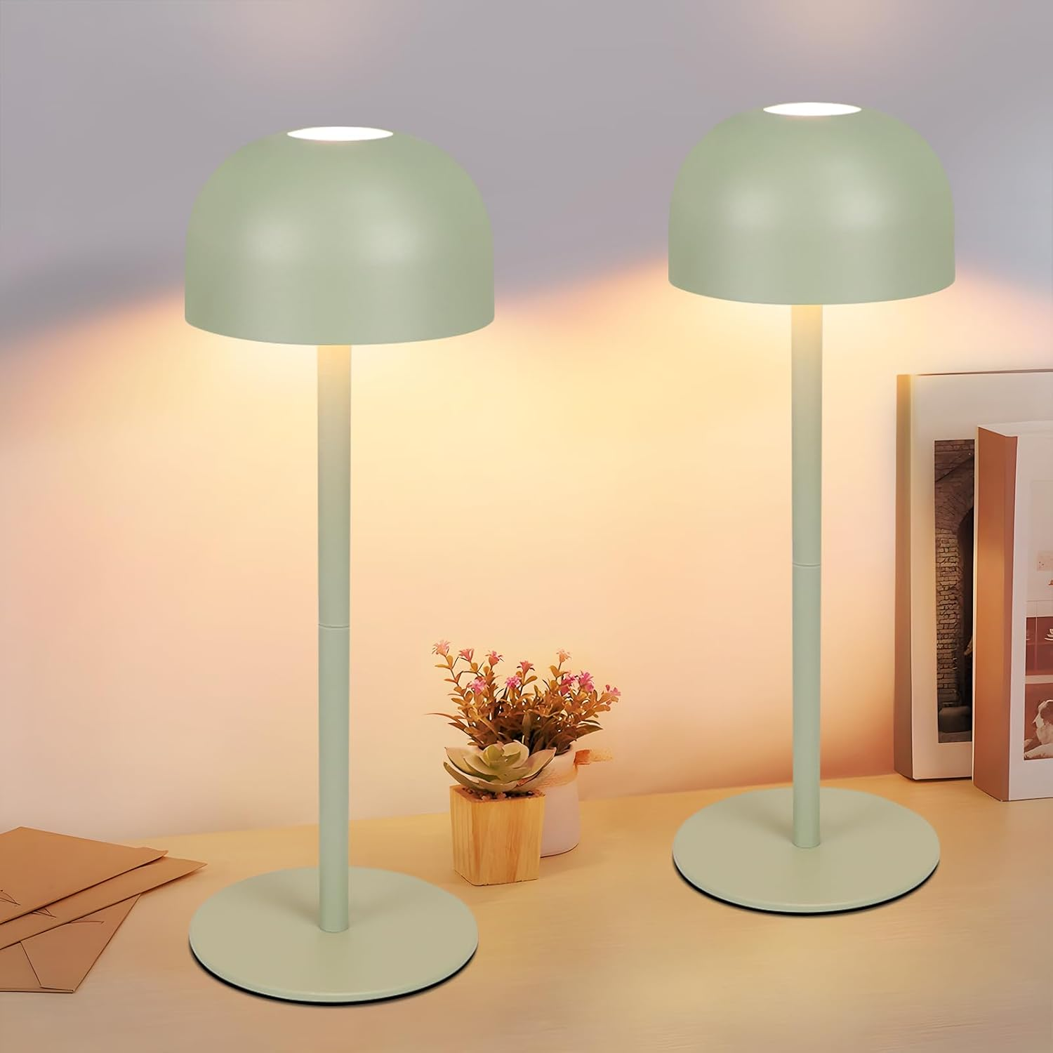 Homefire LED Table Lamp Wireless 2: Touch Dimmable Table Lamp with 3 Colour Temperatures Height Adjustable USB Rechargeable Battery Portable Waterproof Table Lamp for Indoor Outdoor Dining Room