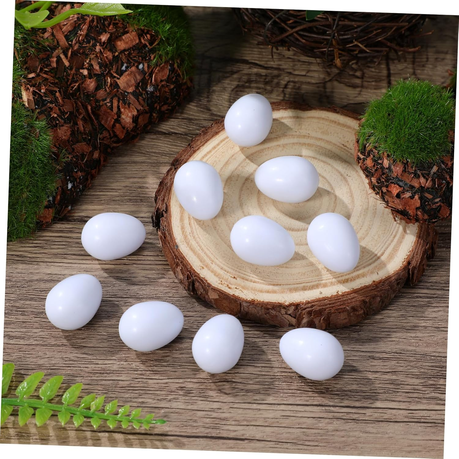 JOINPAYA 10Pcs Realistic Fake Bird Eggs for Cockatiel Breeding Training Solid Weight Imitation Naturalistic Design Proper for Home Decor and Bird Care image number 4