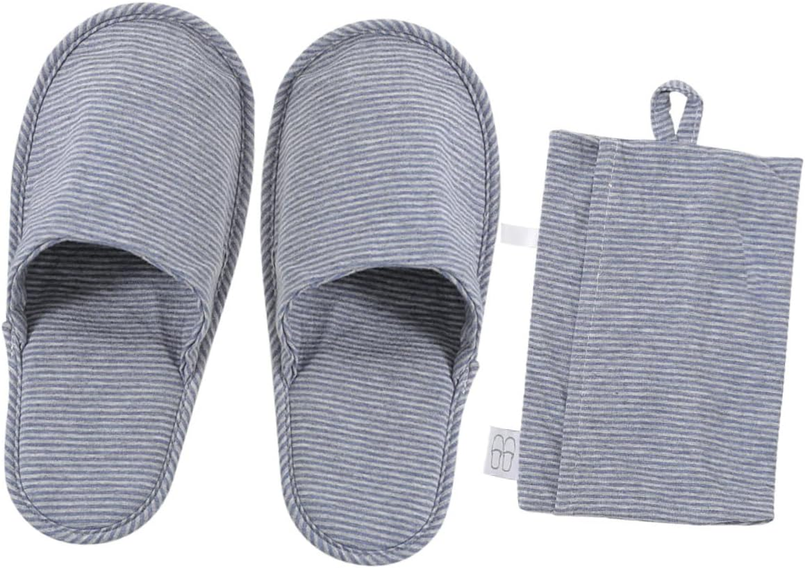 Foldable Travel Slippers Lightweight Portable Cotton Soft Sole Indoor Slippers with Storage Bag for Business Hotel and Plane Use Unisex Random Color