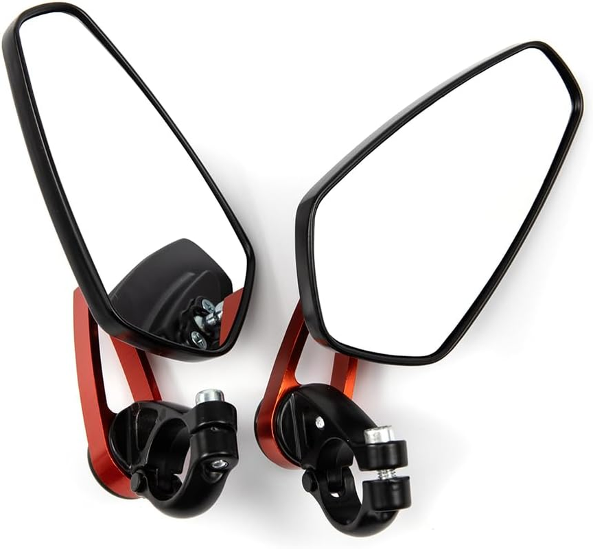 7/8" 22Mm Bar End Rear Mirrors Motorcycle Accessories Motorbike Scooters Rearview Mirror Side View Mirrors Moto for Cafe Racer Wide Angle Blind Spot Free Motorcycle Rearview Mirror