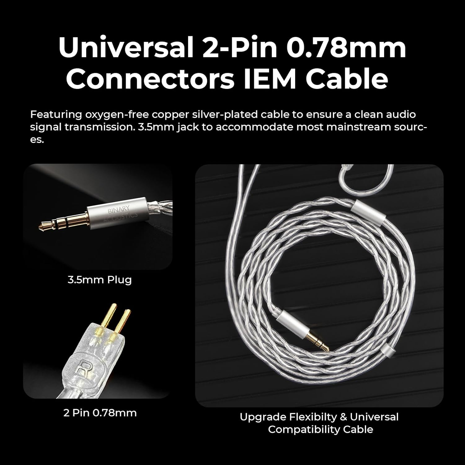 Hifigo Binary EP321 MEMS In-Ear Monitor, Direct-Drive MEMS Earphones, 3BA +2DD+1MEMS Hybrid IEM with Iridescent CNC Stainless Steel Faceplates for Musician Audiophile (3.5Mm) image number 6