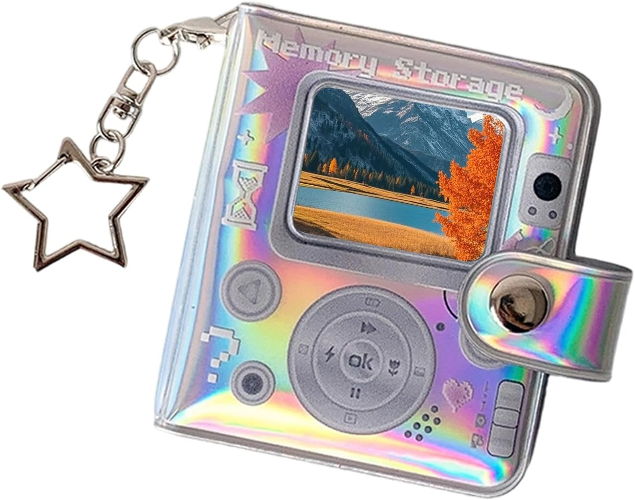 Photo Album Bag Charm - Retro Cute Double-Sided Small Keyrings | Picture Album Book - for Kids New Year Memorial Pregnancy Birth Car Christmas Growth Home Holiday Party Vacation