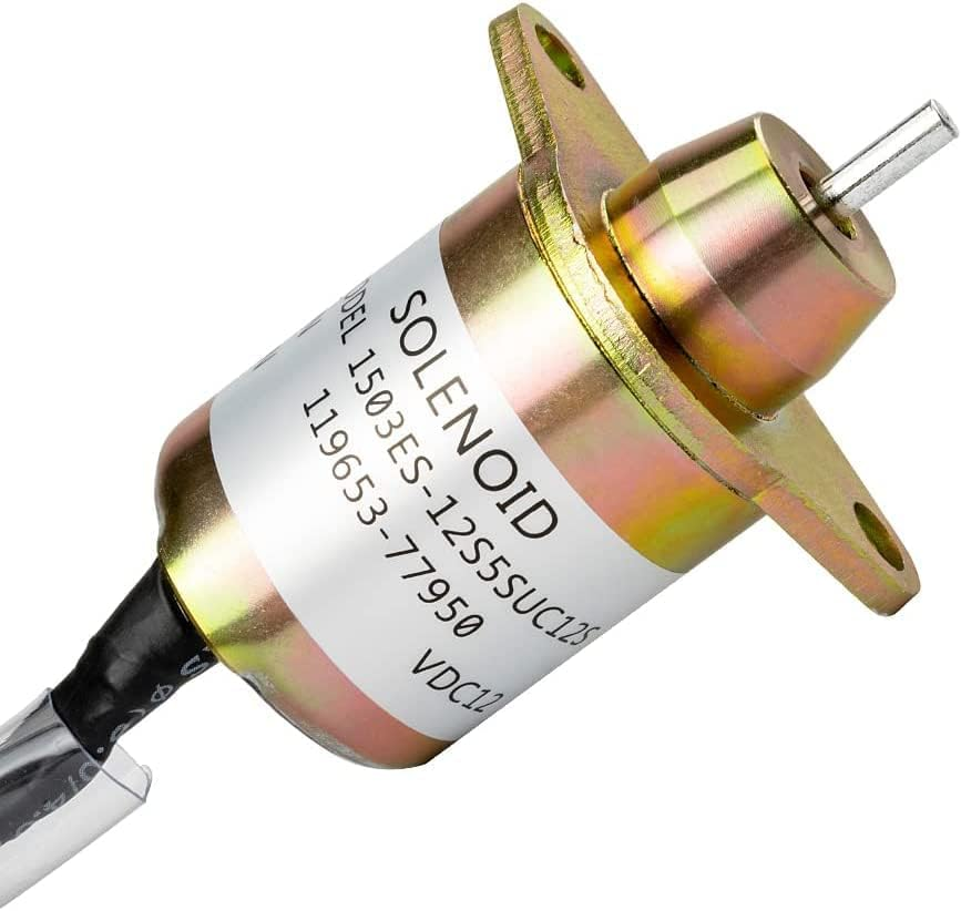 12V Fuel Shut off Solenoid 1503ES-12S5SUC5S 119653-77950 for John Deere 4TNV94L-SFN 4TNV106-GGE 3TNE84 R55 R60