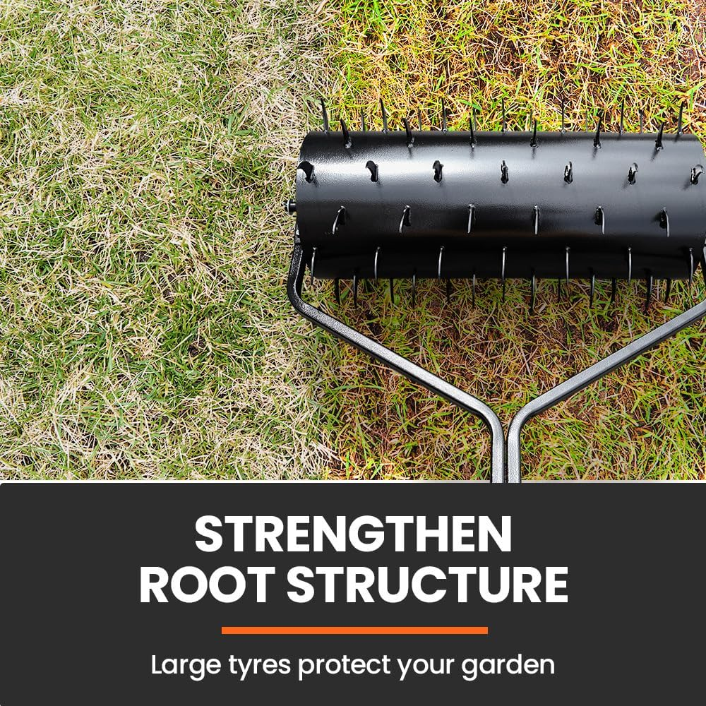 Plantcraft Tow behind Lawn Roller Spike Aerator 36" Wide, Universal Hitch for Ride on Mower, Garden Tractor image number 4