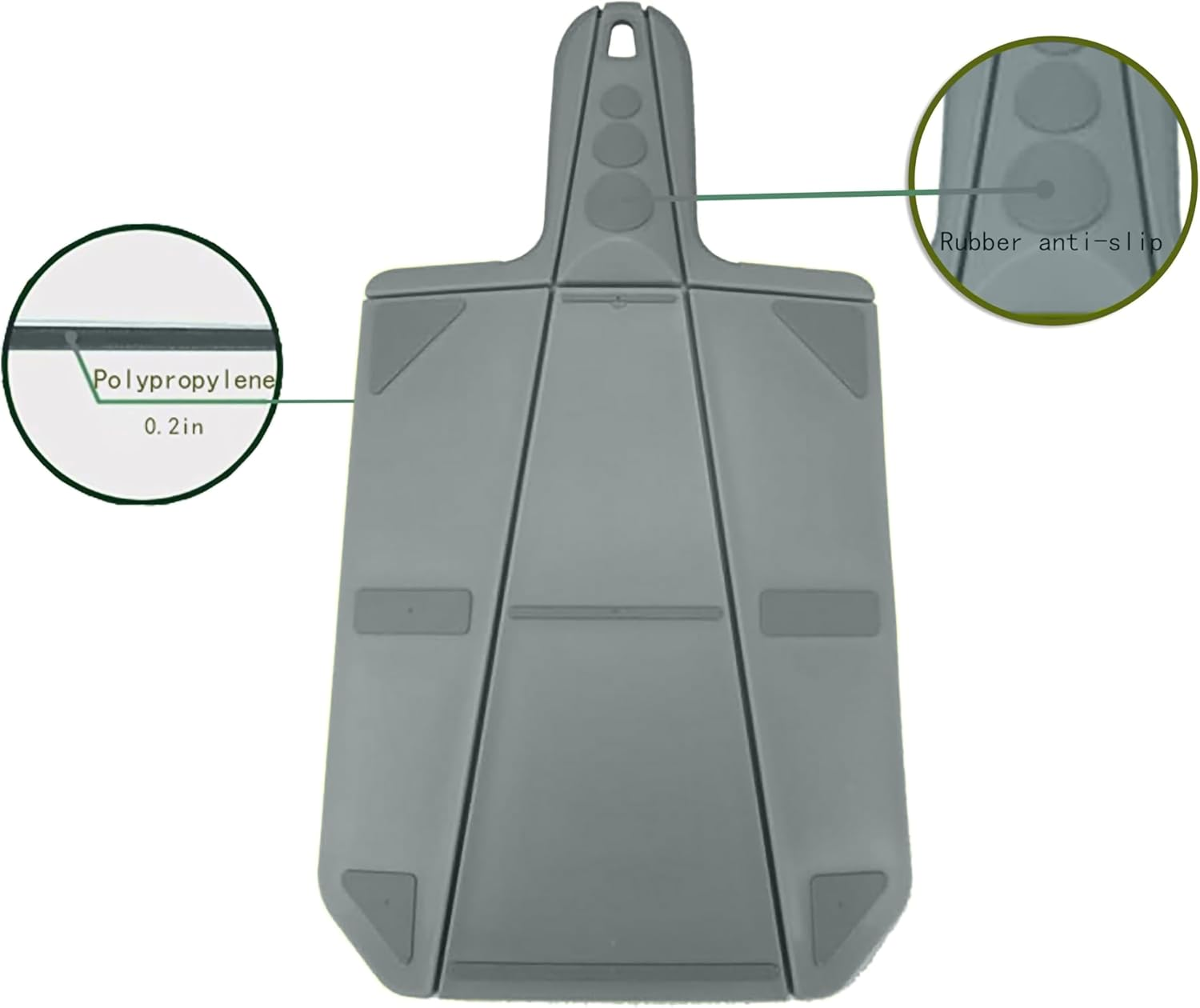 Folding Cutting Board(Green+Gray), Non-Slip Design, Portable, Lightweight, Easy to Clean, Folding, Use to Cut Fruits, Salad, Cakes. Non Slip Surface, Dishwasher Safe (Green+Gray)