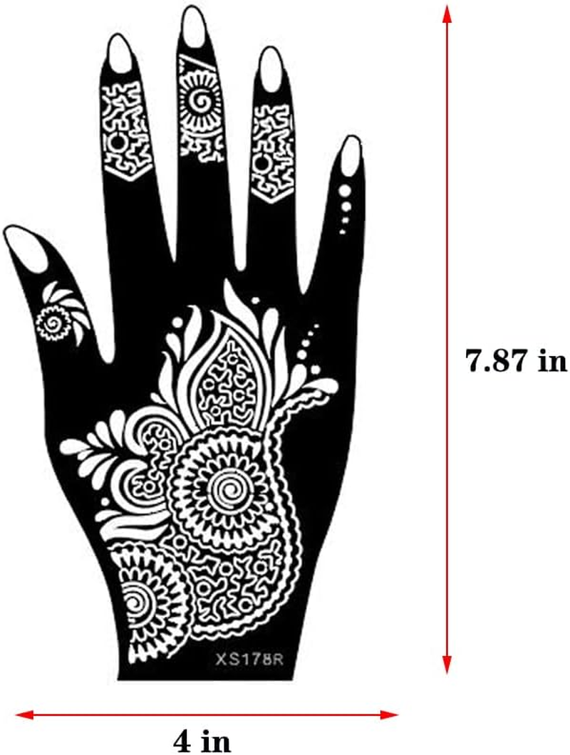 XMASIR 20 Sheets Henna Tattoo Kit Stencil for Hand, Temporary Airbrush Tattoos Stencils Arabian Tattoo Stickers Henna Templates for Body Paint Art (20Pcs-1) image number 5