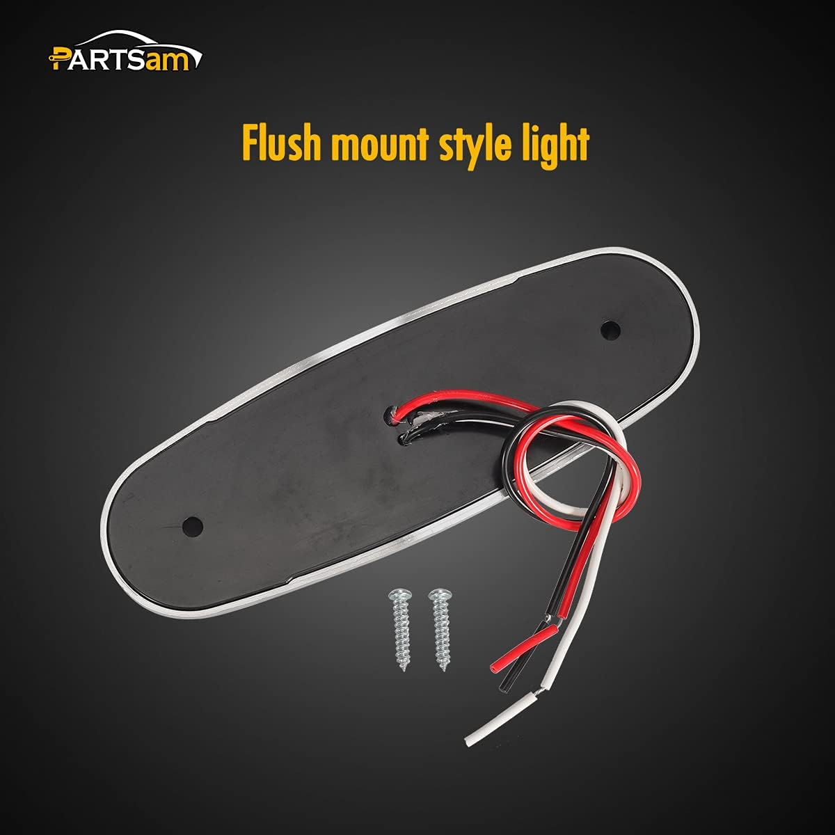 Partsam 10Pcs 6.5 Inch Clear Lens Amber Led Oval Marker Light 16 Diodes Sealed Flush Mount Led Side Marker Lights Turn Signal Lights Cab Panel Lights Replacement for Kenworth/Peterbilt image number 1