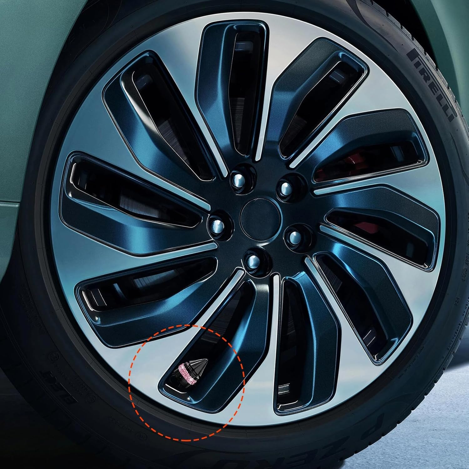 4 PCS Car Tire Valve Stem Caps, Bling Spiked Aluminium Alloy Tire Valve Stem Covers, Corrosion Resistant Auto Tire Air Dust Caps, Universal Car Accessories for All Vehicles (Pink) image number 3