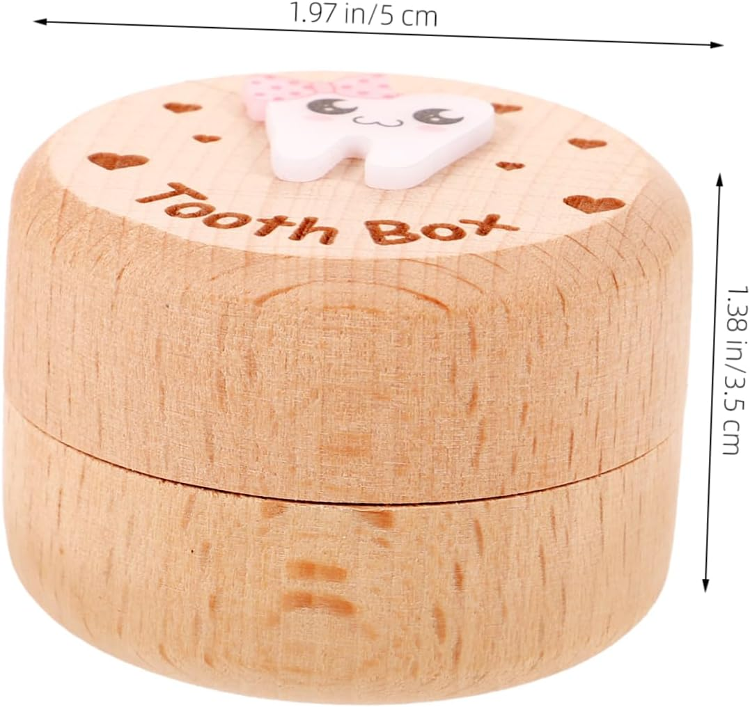 Wooden Tooth Box Tooth Keepsake Box for Kids Natural Wood Keepsake for Boys Girls image number 1