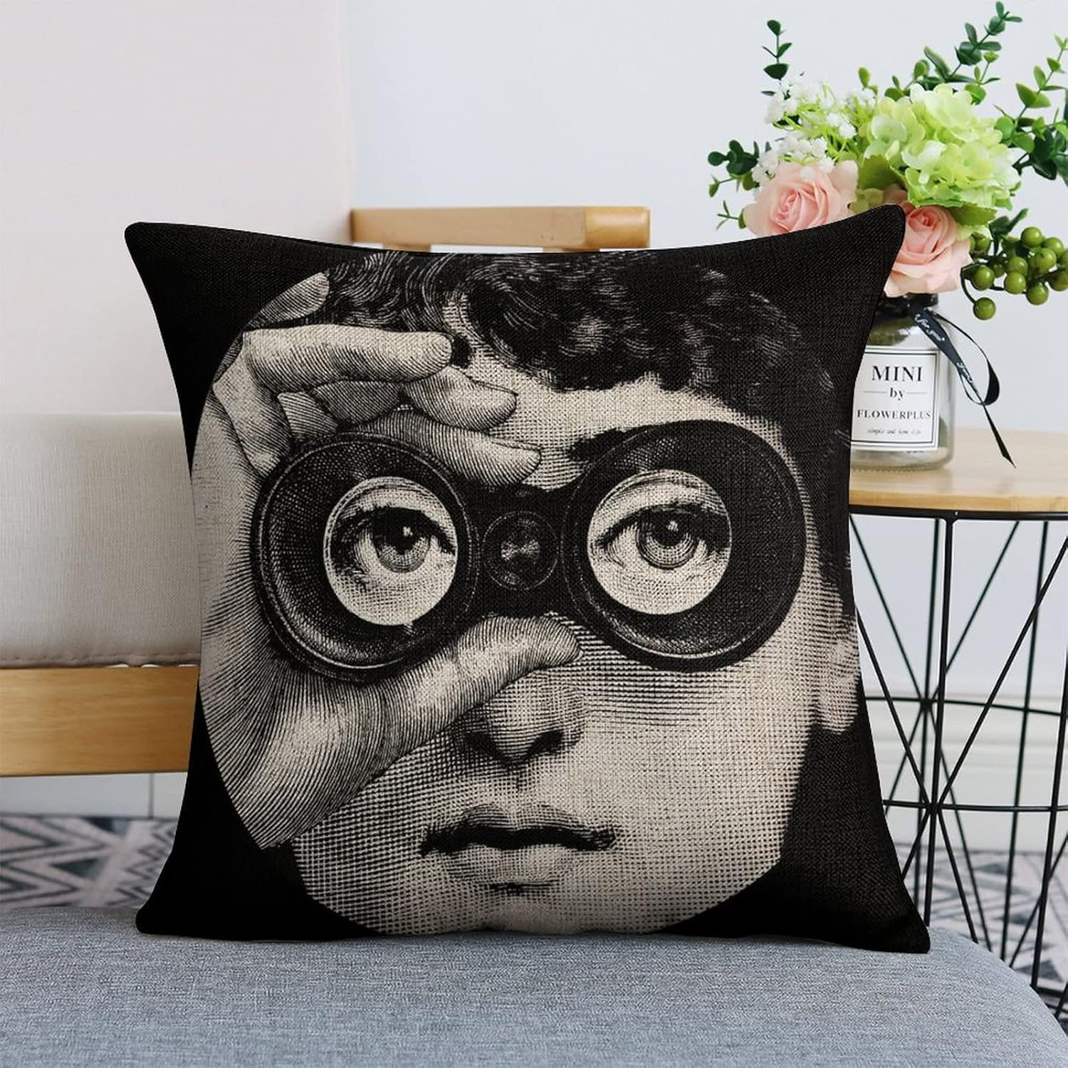 Aloked Lina Cavalieri Artificial Linen Throw Pillow Case, Decorative Cushion Cover Square Art Personalized Eye,Only Includes Pillowcase,18"X18"(45X45Cm),Style-16 image number 4