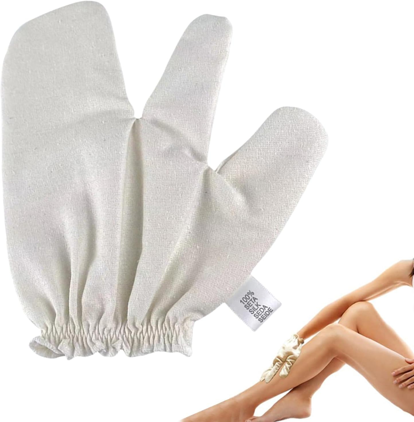 Garshana Gloves,100% Natural Raw Silk Fabric Massage Gloves,Reusable Raw Silk Mitts Dry Brushing,Deep Body Scrub Mitts for Ayurvedic Massage,Blood Flows Stimulation,Dead Cell Removal,Stress Reduction image number 6