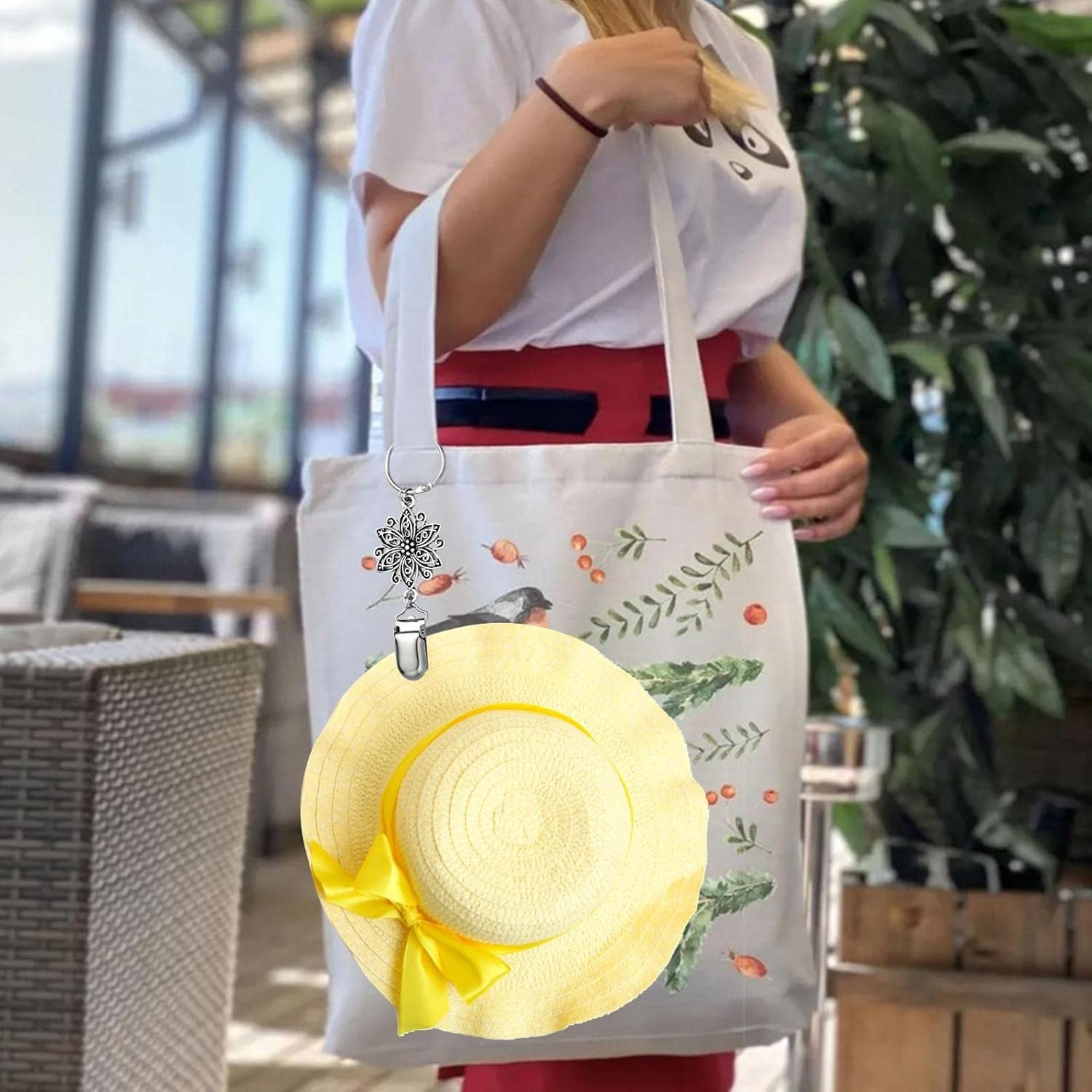 Travel Hat Clips - Alloy Hat Clip for Travel Bag | Top Tote Luggage Hat Clip, Multifunctional Duckbill Hat Clip, Travel Hat Clip for Kids Adults Outdoor Travel Accessory Cart-Au - Alloy Flower image number 2