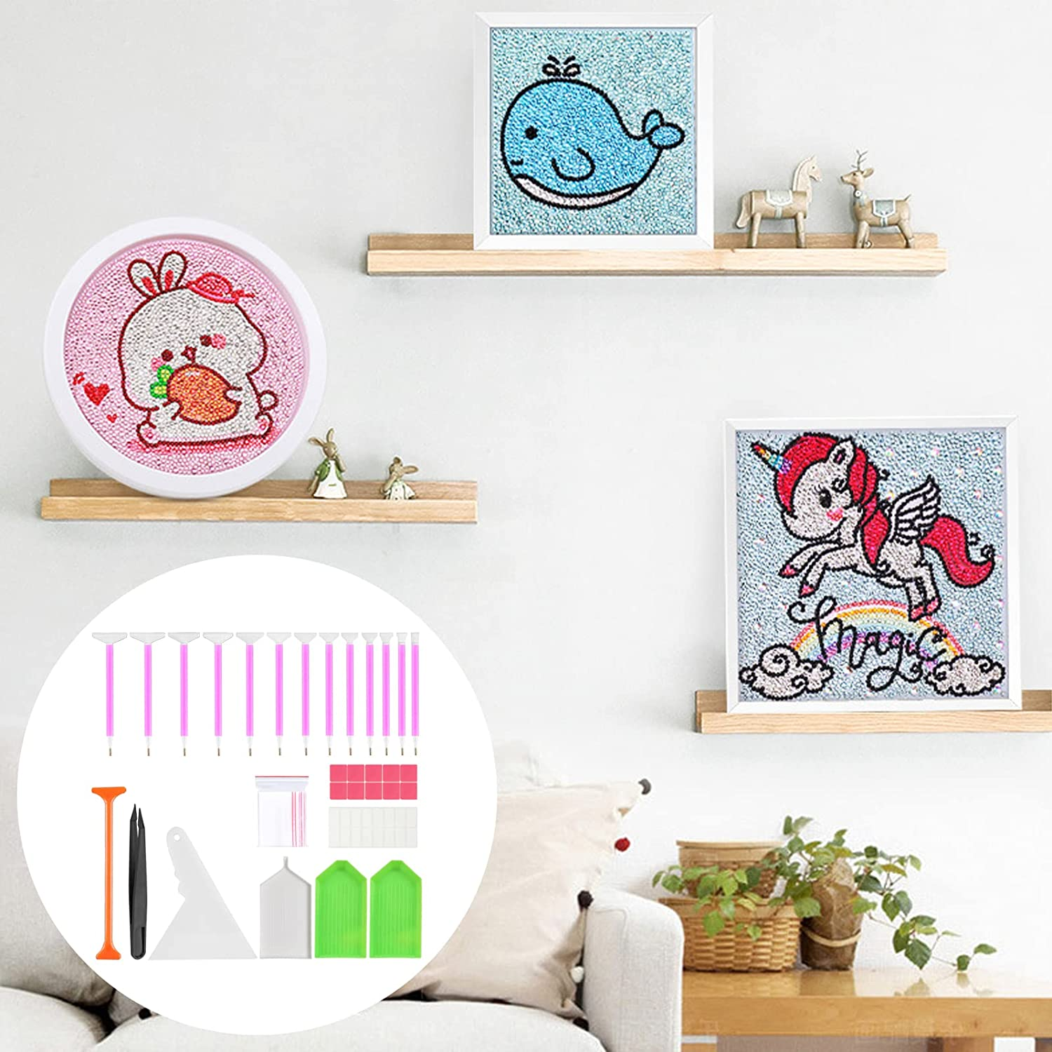 50 Pcs Diamond Painting Pens Kit, Sourceton Diamond Art Tools, for 5D Diamond Painting, Including Red Rubber Block, Diamond Bag, Label Sticker, Drill Pen, Tweezers, Corrector, Plastic Tray image number 4