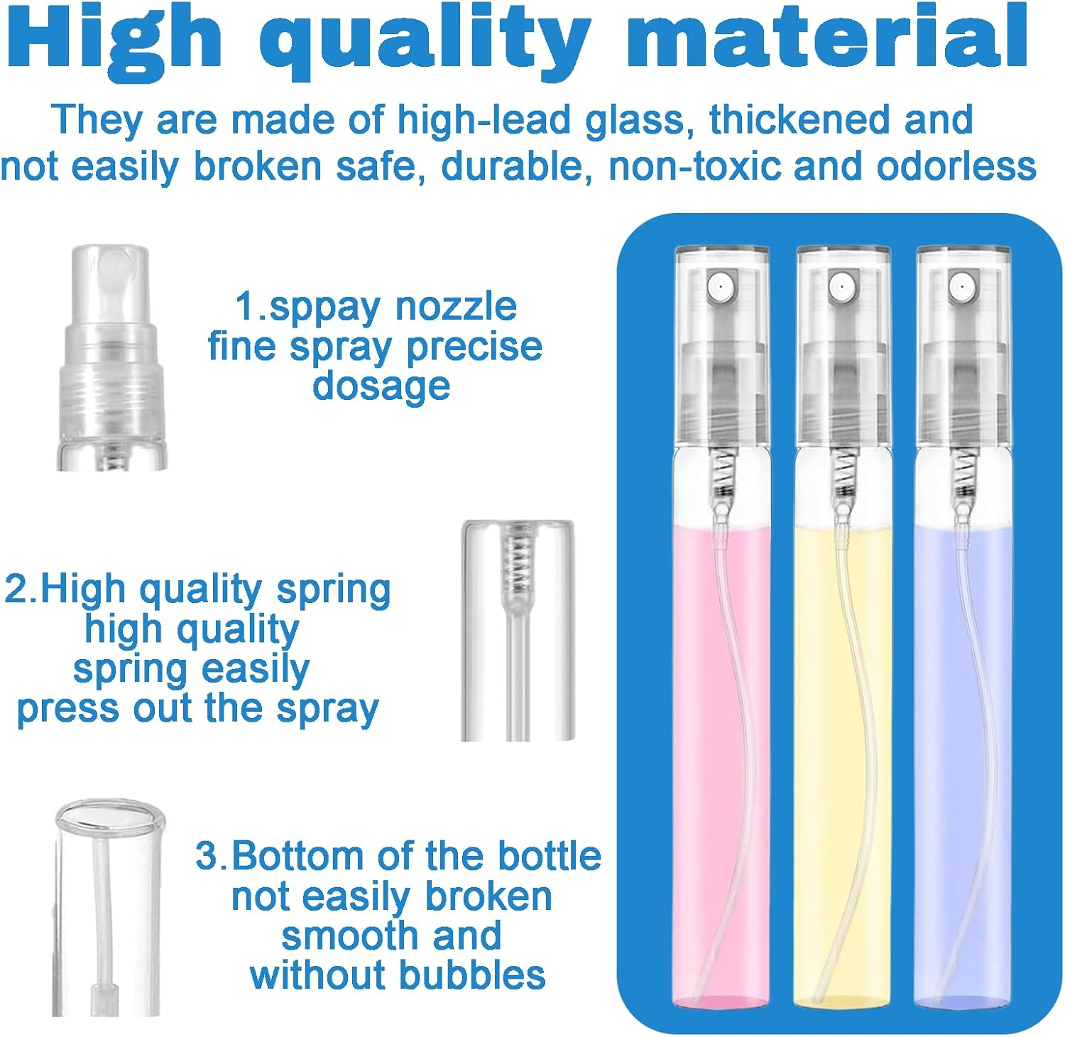30PCS Refillable Spray Bottles - 5Ml Fine Mist Perfume Travel Bottles, Hair Spray Bottle, Leakproof & Durable for Perfume, Travel, Cleaning image number 2