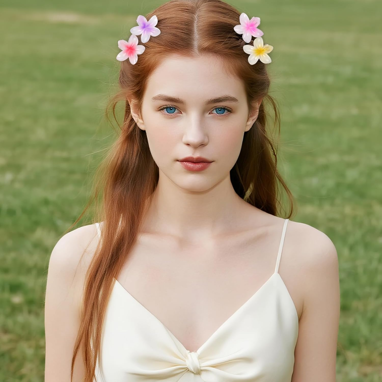 Pack of 12 Small Flower Hair Clips, Plastic Small Gripper Hair Clips, 1.3 X 1.5 Cm Flowers Mini Hair Clips, Non-Slip Colourful Cute Colours Hair Clip, for Baby Women Girls Hair Styling Accessories image number 3