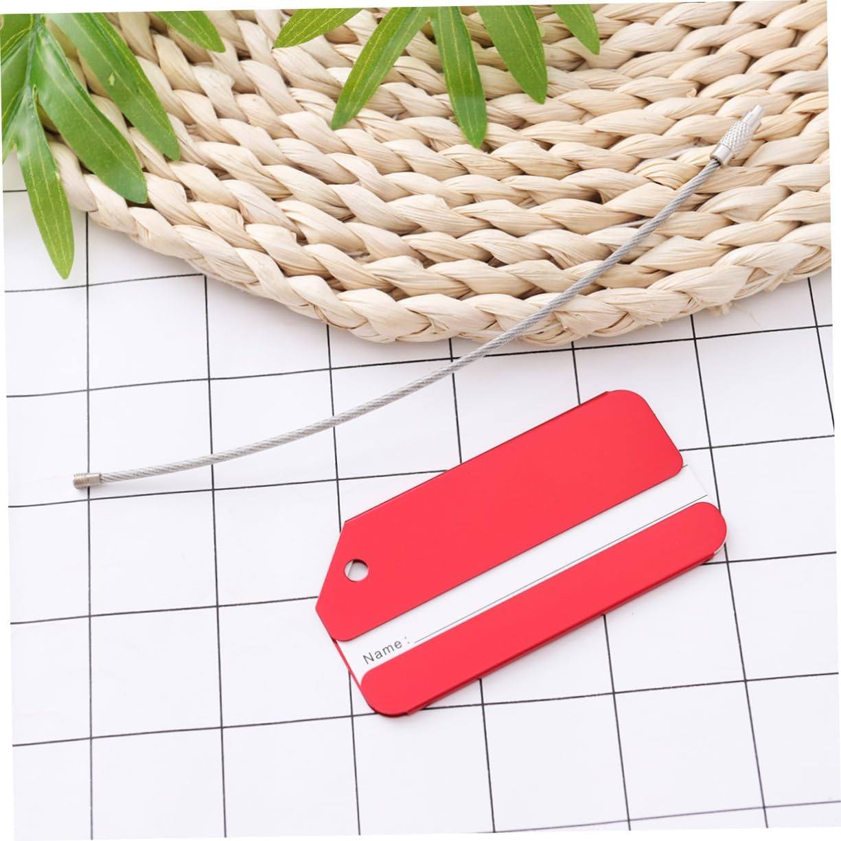 PACKOVE Aluminum Luggage Tag Green Lightweight Luggage Baggage Tag for Travel Suitcases Handbag image number 2