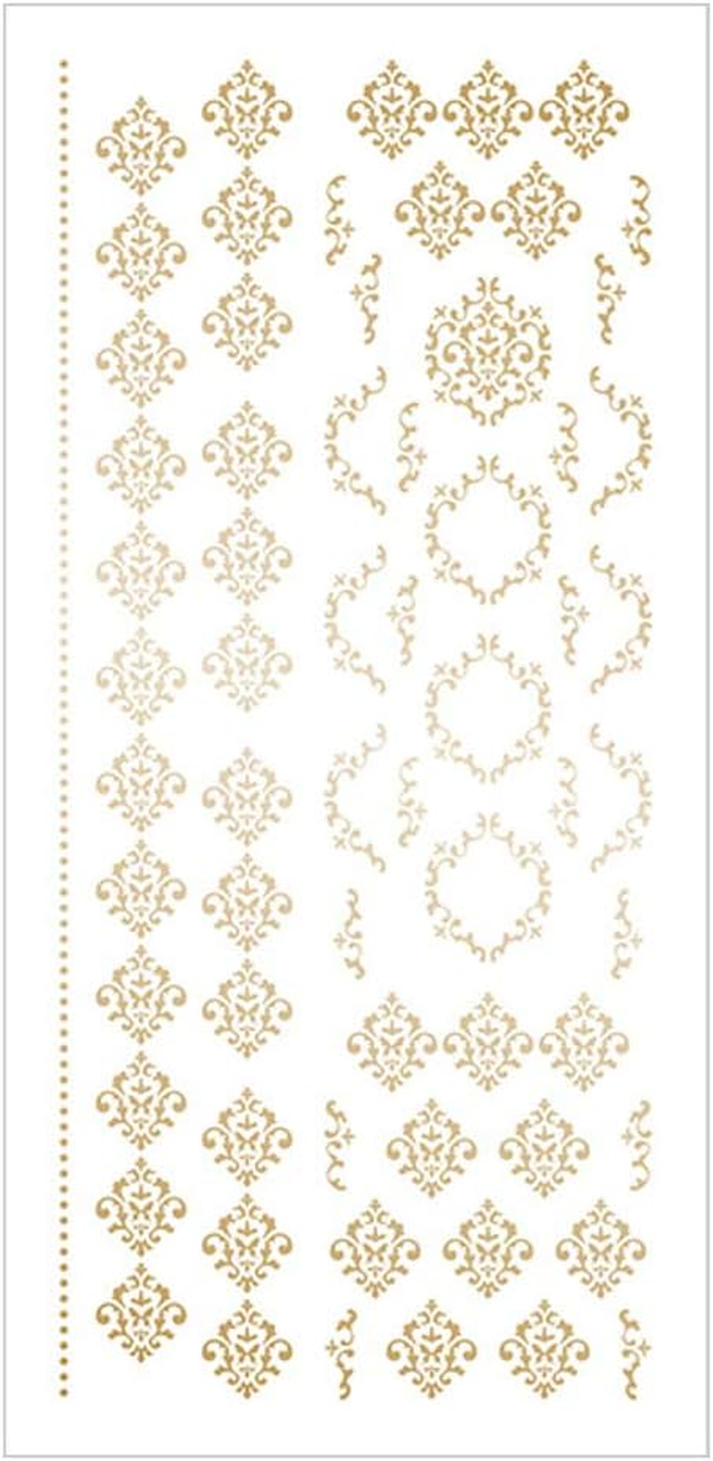 TSUMEKIRA NN-AGE-101 Ageha Damask Nail Seal, White - Ageha Damask M, Silver image number 2