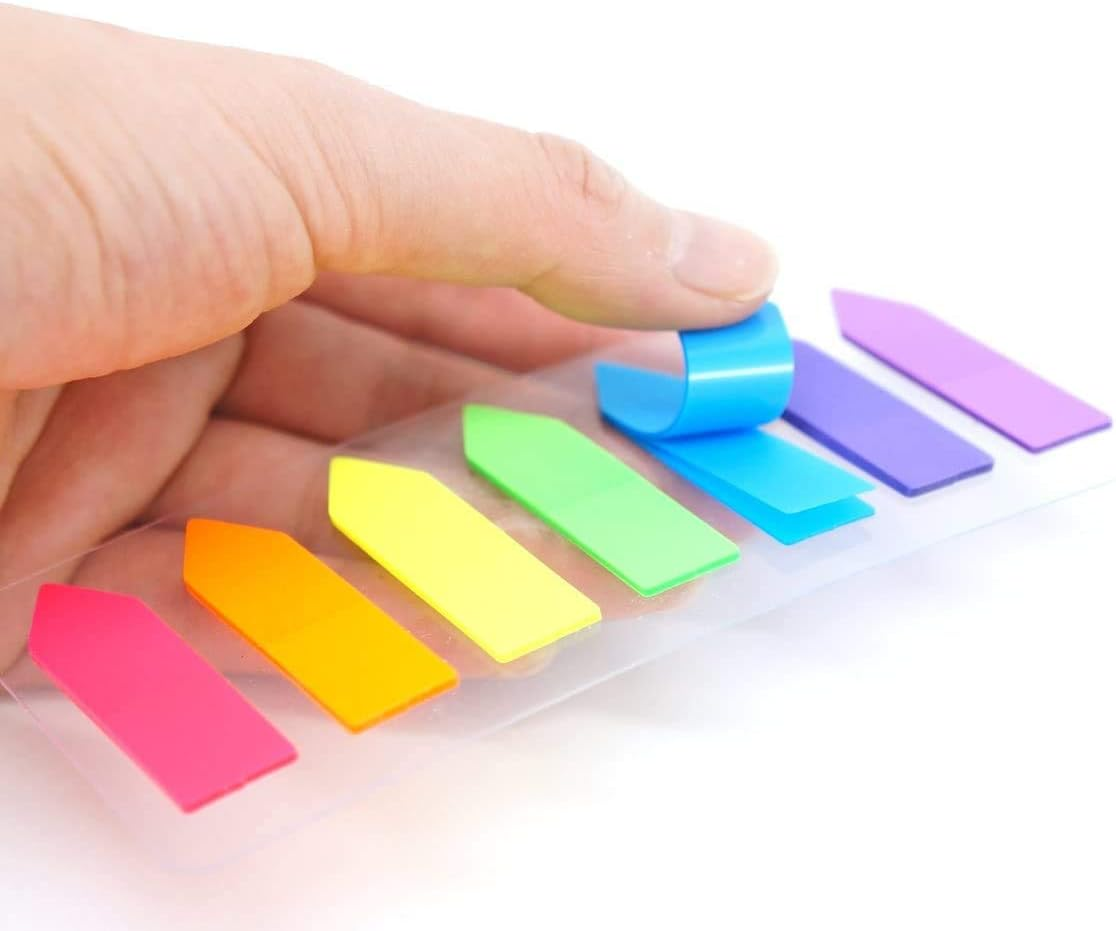 JASLY 4 Sets Neon Page Markers Colored Index Tabs, Fluorescent Sticky Note for Page Marker, 560Pcs (560) image number 5