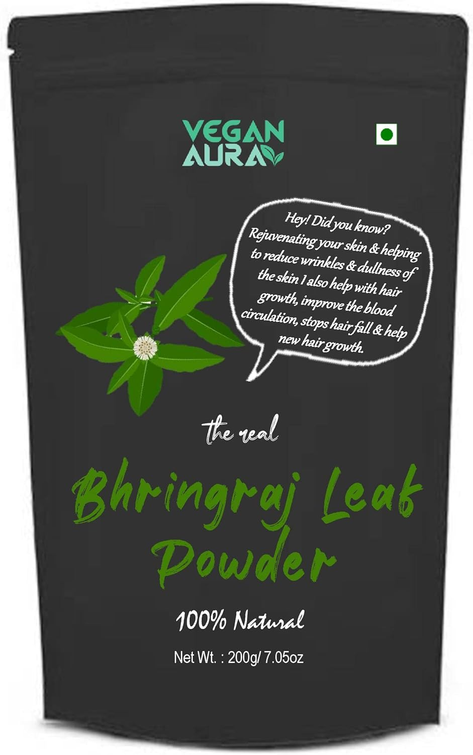 Vegan Aura Bhringraj Powder | Eclipta Alba for Hair (200G)