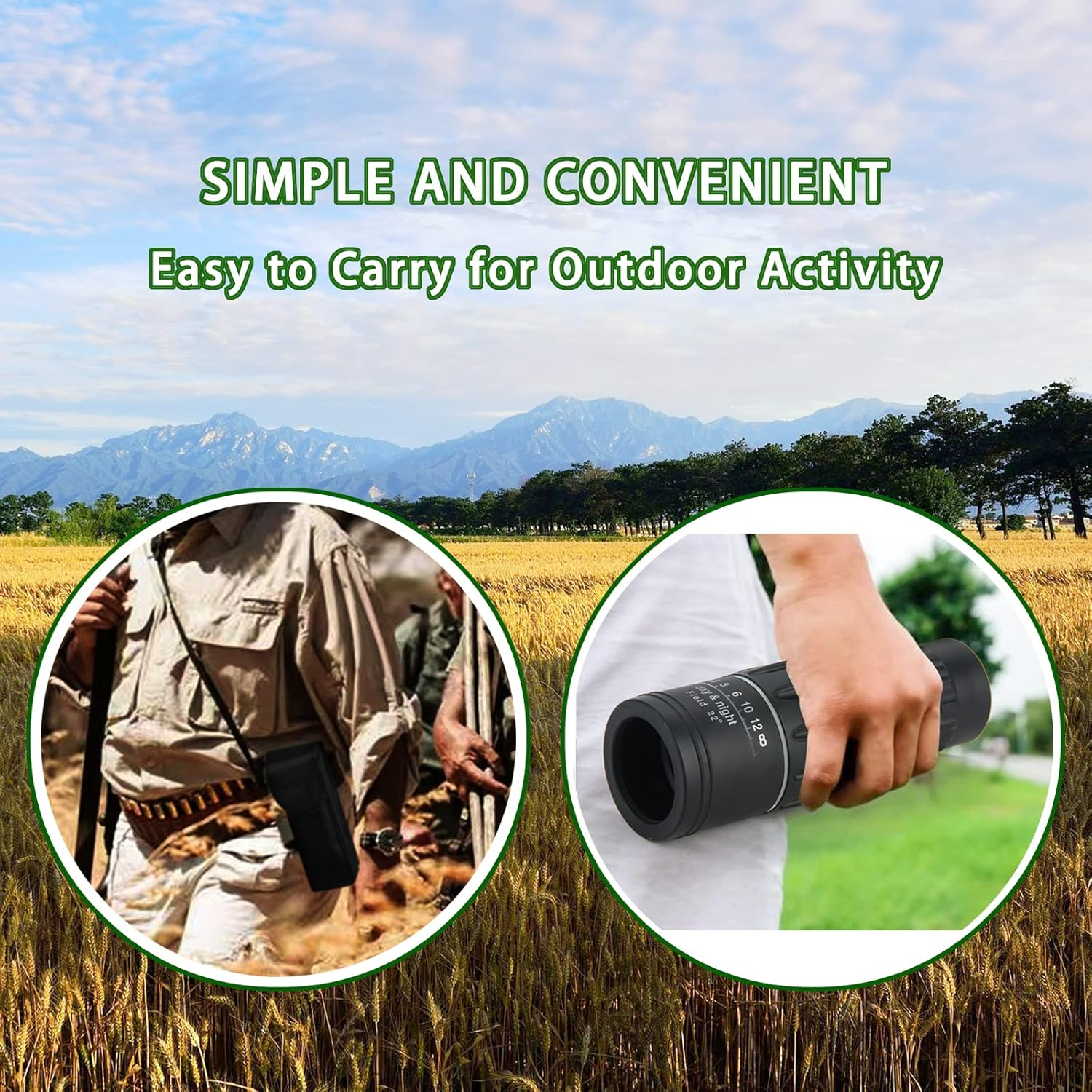 16X52 Monocular Telescope, High Power Prism Compact Monoculars for Adults Kids HD Monocular Scope for Bird Watching Camping Hiking Concert Travelling image number 4