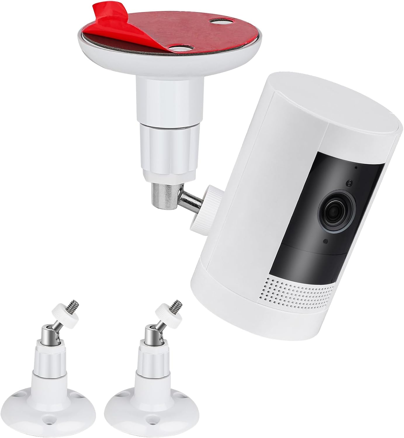 2Pack Adhesive Wall Mount for Ring Stick up Cam & Indoor Cam (1St Gen), 360 Degree Adjustable Screwless Bracket for Surveillance Camera, 2 Ways Installation without Drilling image number 3