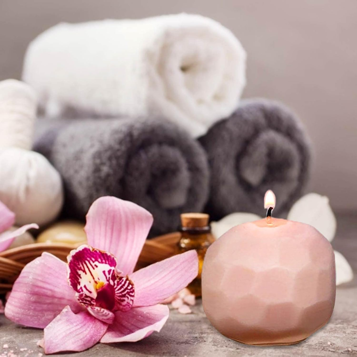 POCHY Geometric Ball Mold - Silicone Candle Molds Ball Geometric Fondant Chocolate Cake Candy Baking Mold,Geometric Wax Fondant Chocolate Candy Cake Mold Plaster Epoxy Resin Polymer Mould for Home image number 2