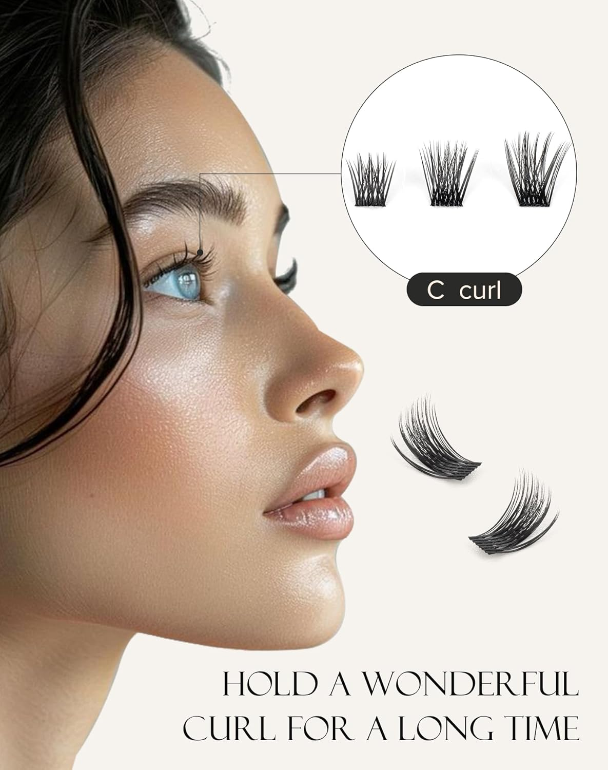 Lashes Clusters Individual Eyelashes Extensions Wispy DIY Eyelash 184Pcs Fluffy Cluster Natural DIY at Home False Lashes Extension 8Mm-14Mm-Glam02