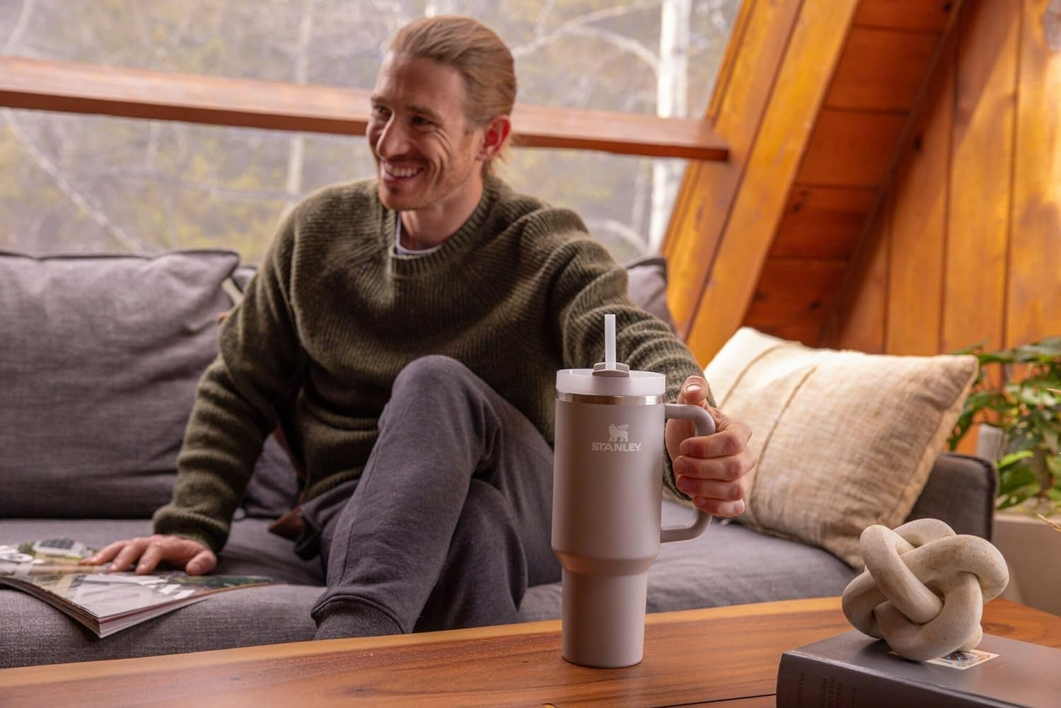 Stanley Quencher H2.0 Tumbler with Handle and Straw 40 Oz | Flowstate 3-Position Lid | Cup Holder Compatible for Travel | Insulated Stainless Steel Cup | Bpa-Free | Camelia image number 5