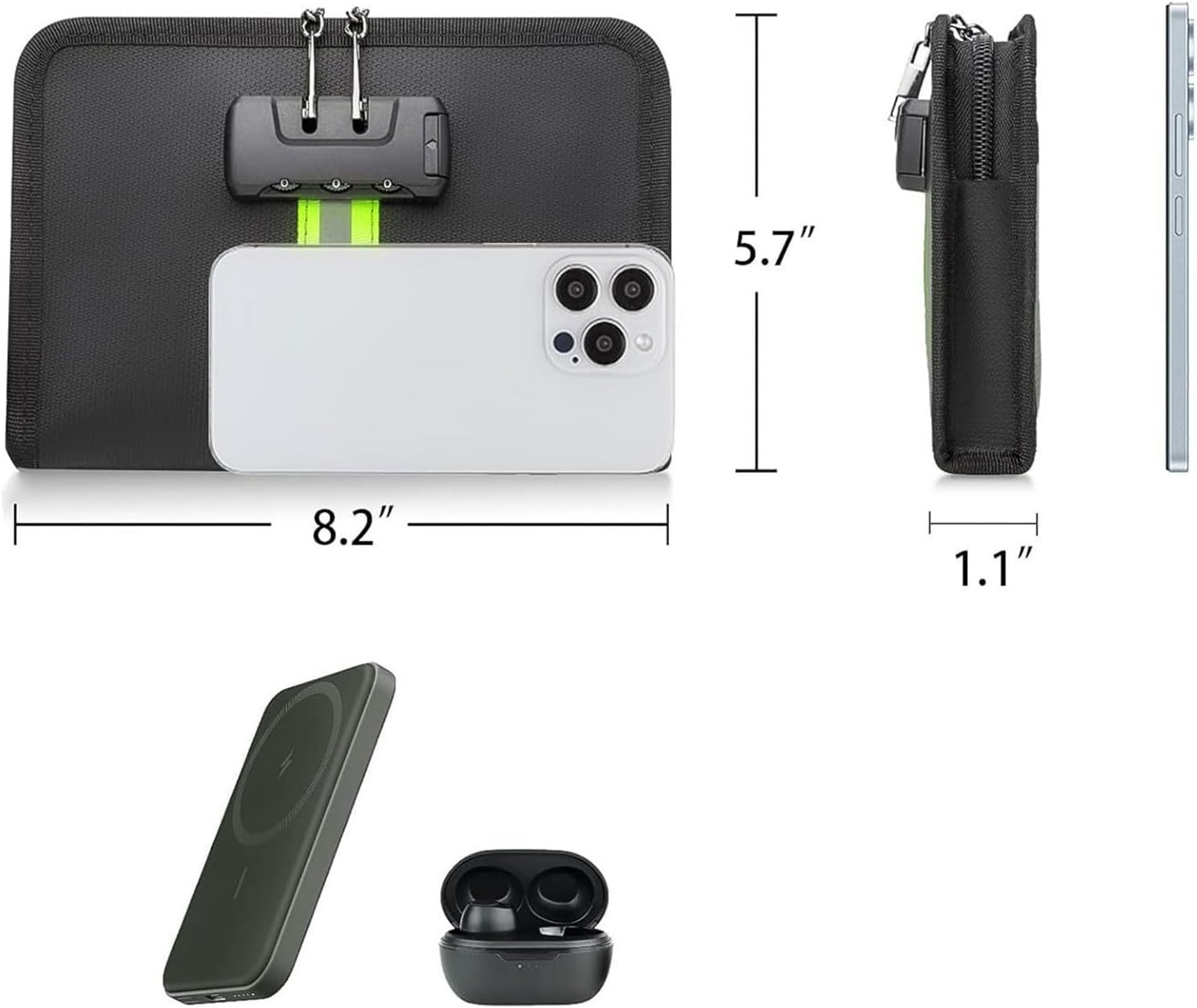 Multifunctional Non-Flammable Storage Bag Secure Passcode Security Slide Permanent Home Work Travel Use Combination image number 4