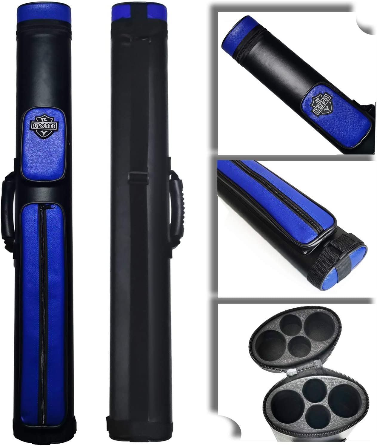 BY SPORTS 2X2 Hard Cue Case Square Pool Cue Billiard Stick Carrying Case