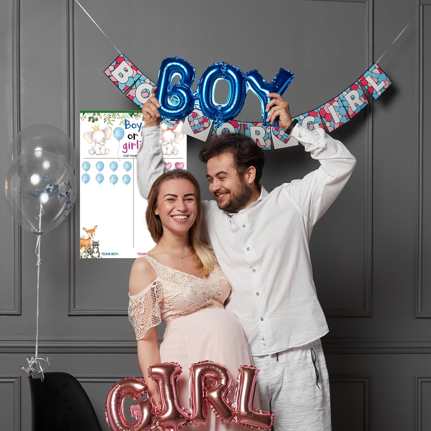 NILLOS Gender Game Props, 1 Set Gender Reveal Board for Party Supplies, Decorations (36 Voting) image number 6