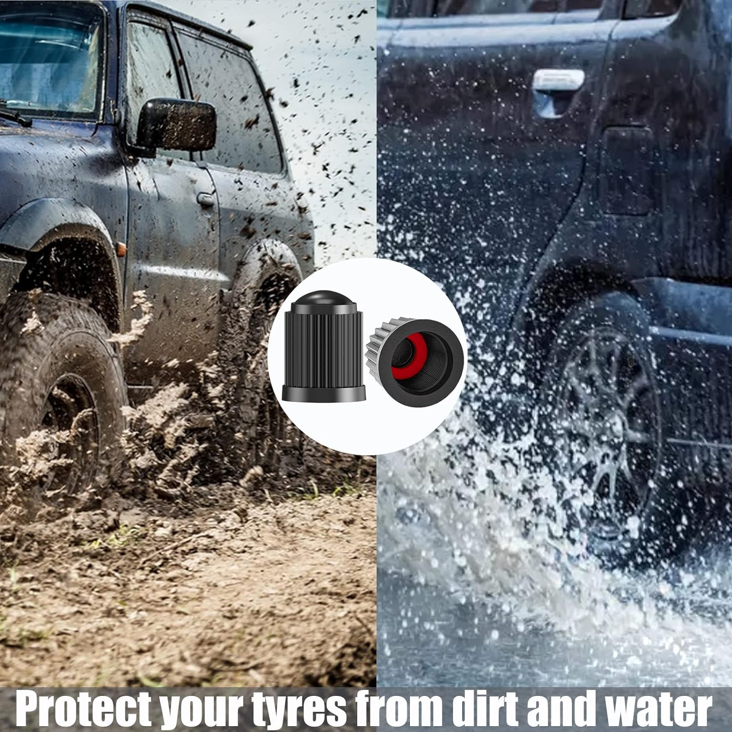 TCPENG&reg; 10 X Tailor-Made Valve Caps for Car, Valve Caps for Bicycle, Valve Caps with Seal for Stable Tyre Pressure, Bicycle Valve Caps, Car Valve Cap, Bicycle Valve Cap image number 1