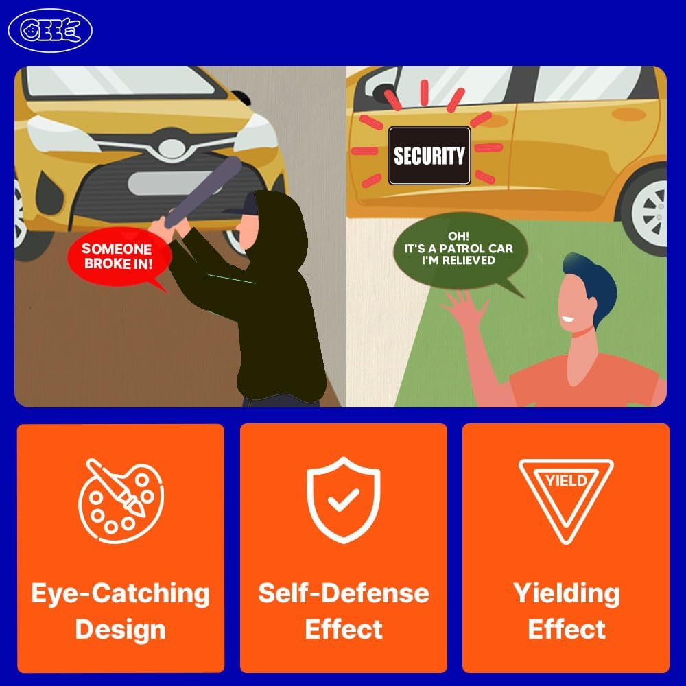 GEEKBEAR Security Sign Magnet (2 Pack) - Reflective, Durable & Eye-Catching Design for Professional Patrol Vehicles image number 3