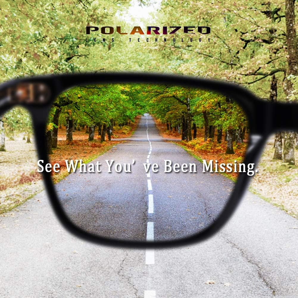 CARFIA Polarized Men'S Sunglasses UV400 Protection for Driving Fishing Cool Man Acetate Shades CA5354L - 3. Black Frame Grey Lens image number 5