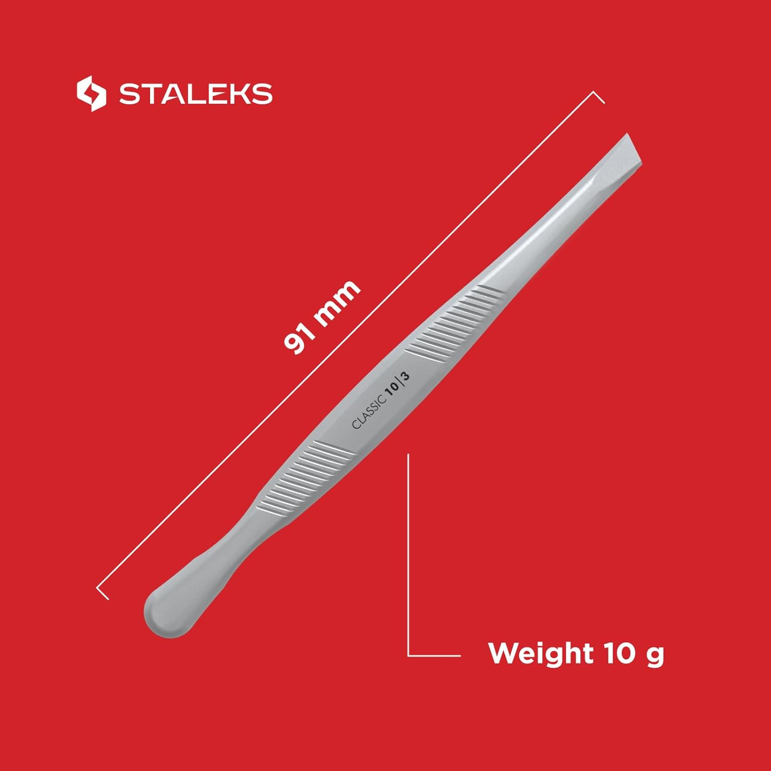 Staleks Eyebrow Tweezers CLASSIC TC-10/3 (Wide Slant) image number 3