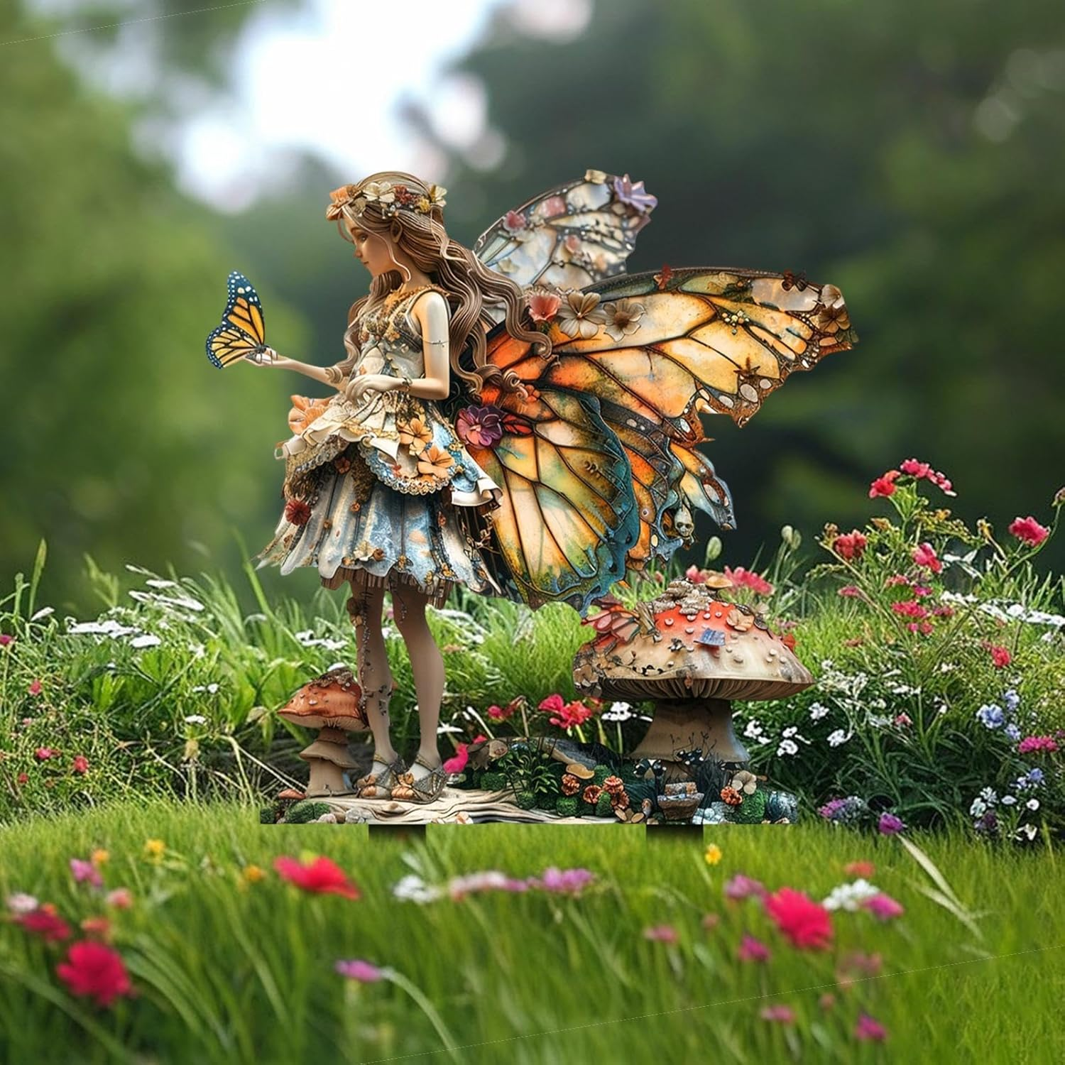 Leeqinersw Fairy Decorative Garden Stake 2D Lawn Ornament for Pathway Bonsai Backyard image number 6