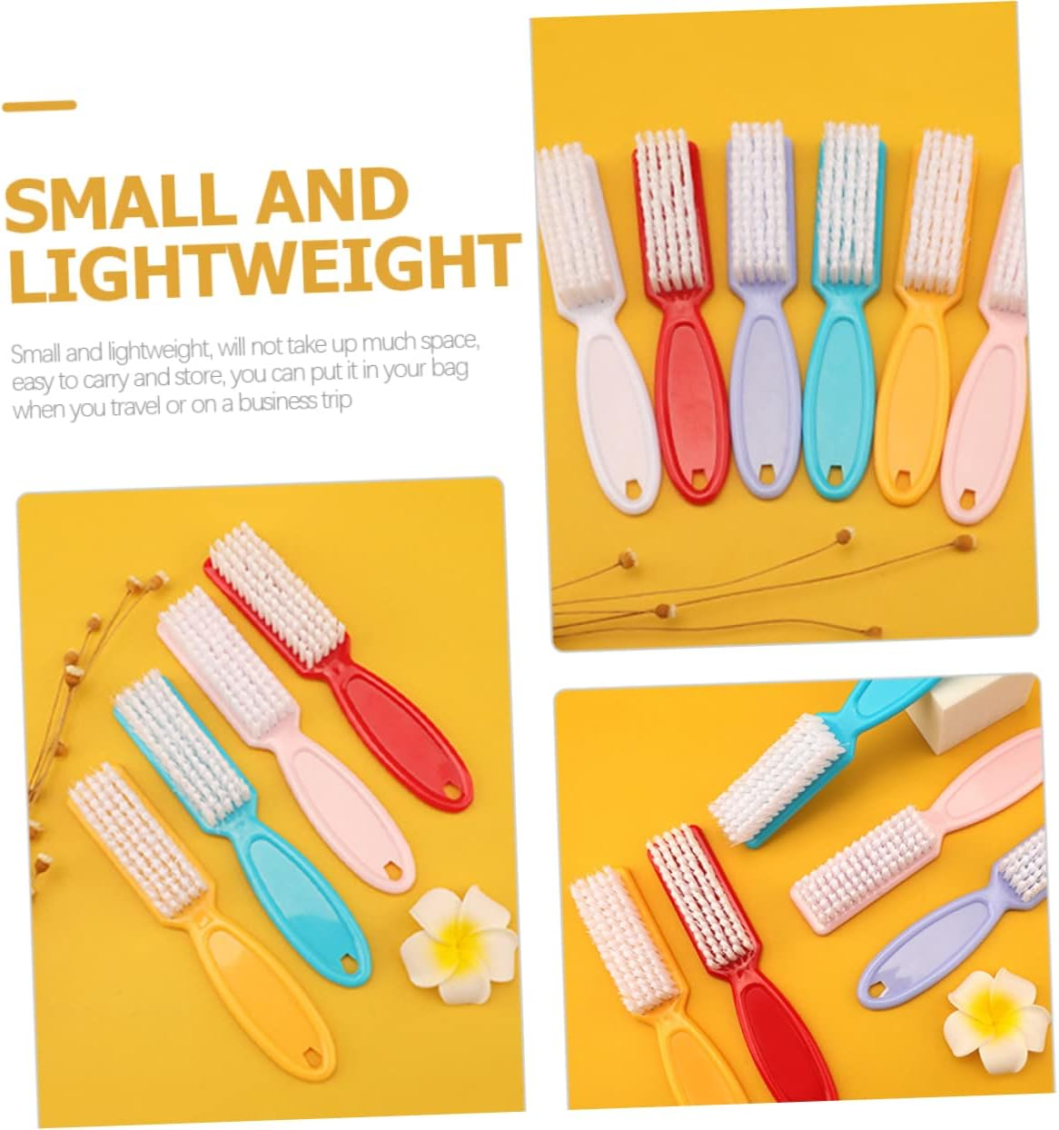 ADOCARN 24Pcs Portable Hand Grip Nail Brush for Manicure Cleaning Brush for Ages Random Color image number 6