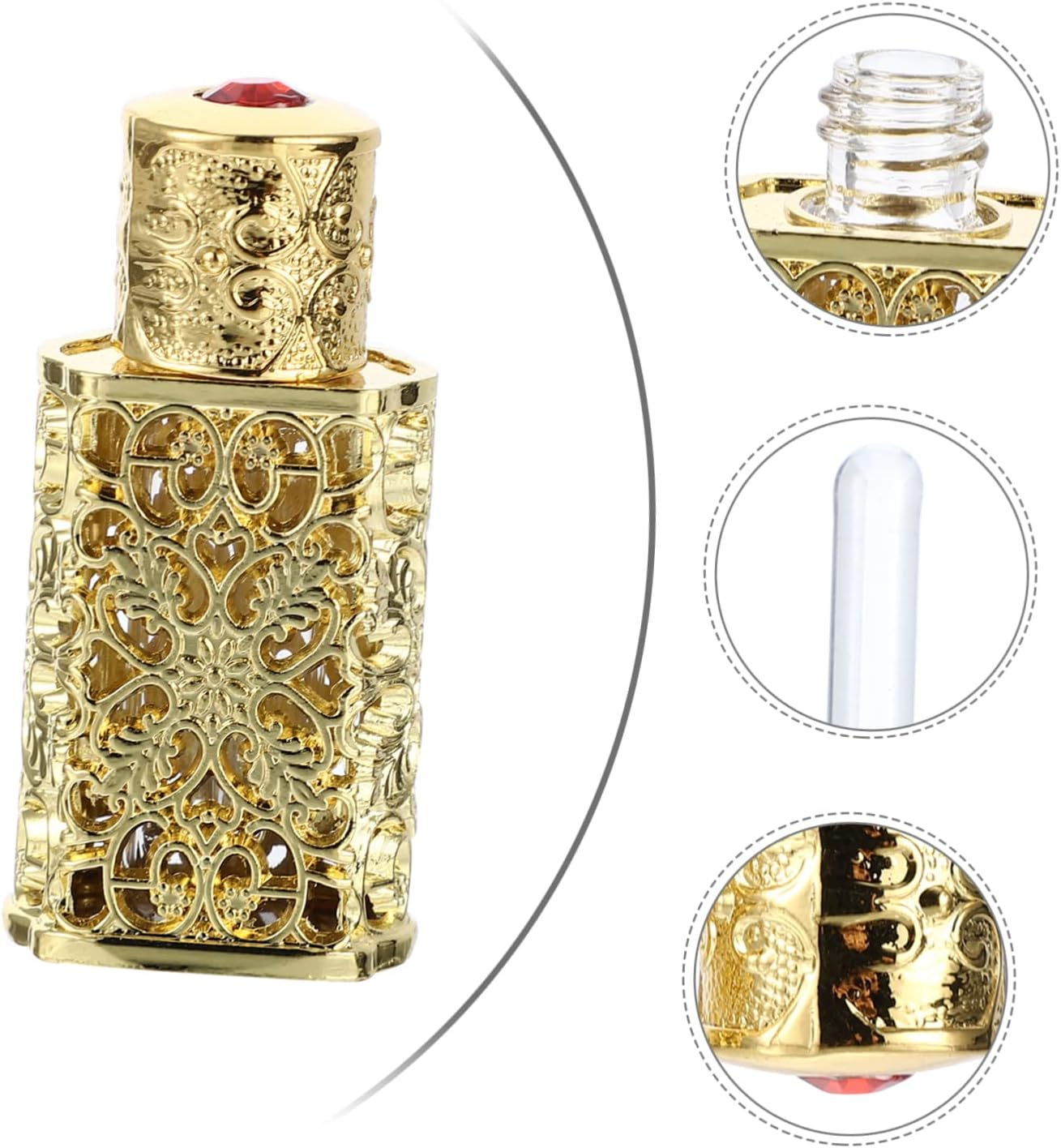 3Pcs Quality Metal Glass Essential Oil Bottle Leakproof Spray Bottle Travel Perfume Atomizer image number 2