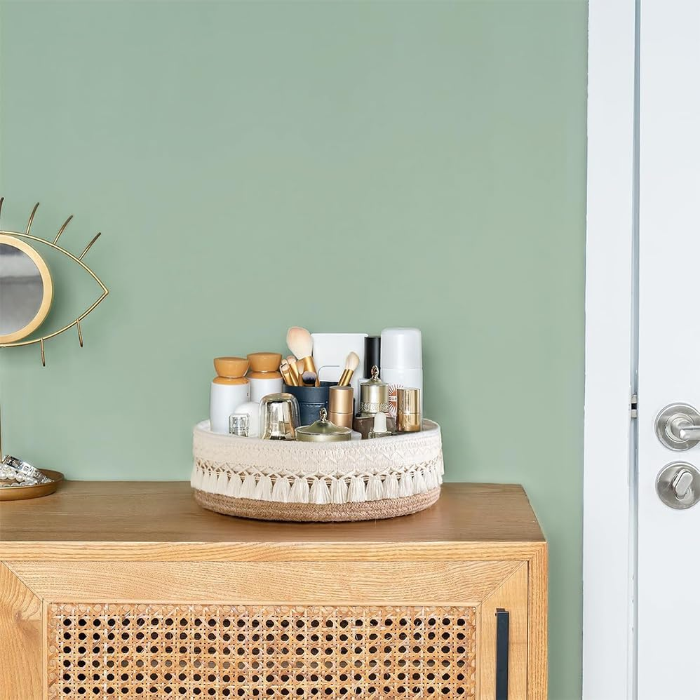 2 Pack. Cotton Rope Woven Basket. Bohemian Style Decoration. for Shelves/Towels/Storage Boxes/Bathrooms. image number 5