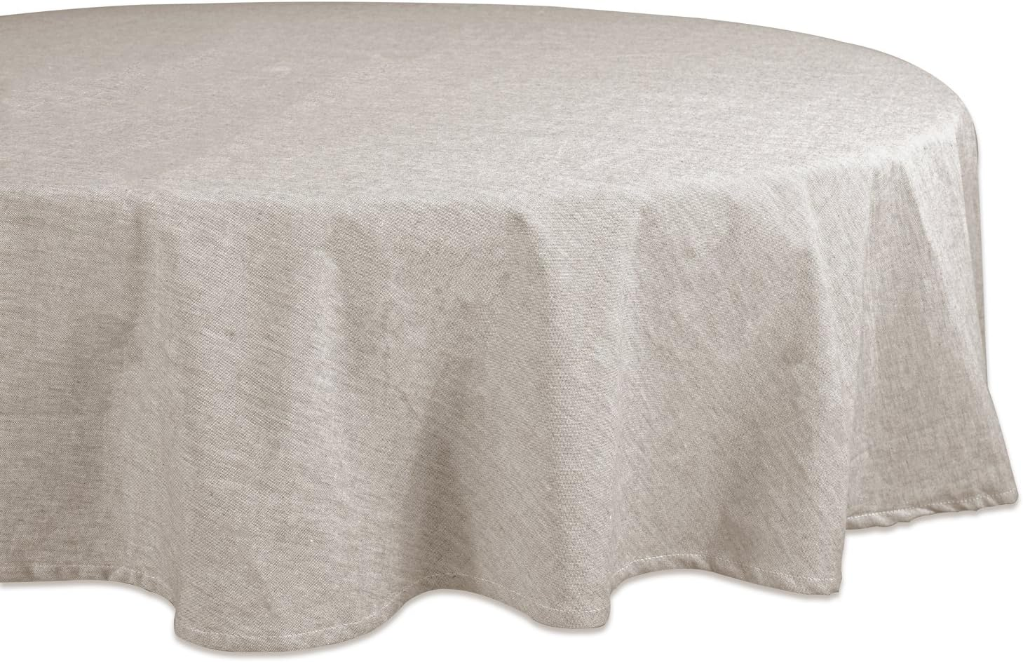 DII 100% Cotton, Machine Washable, Everyday Chambray Kitchen Tablecloth for Dinner Parties, Summer & Outdoor Picnics - 70" round Seats 4 to 6 People, Chambray Natural image number 4