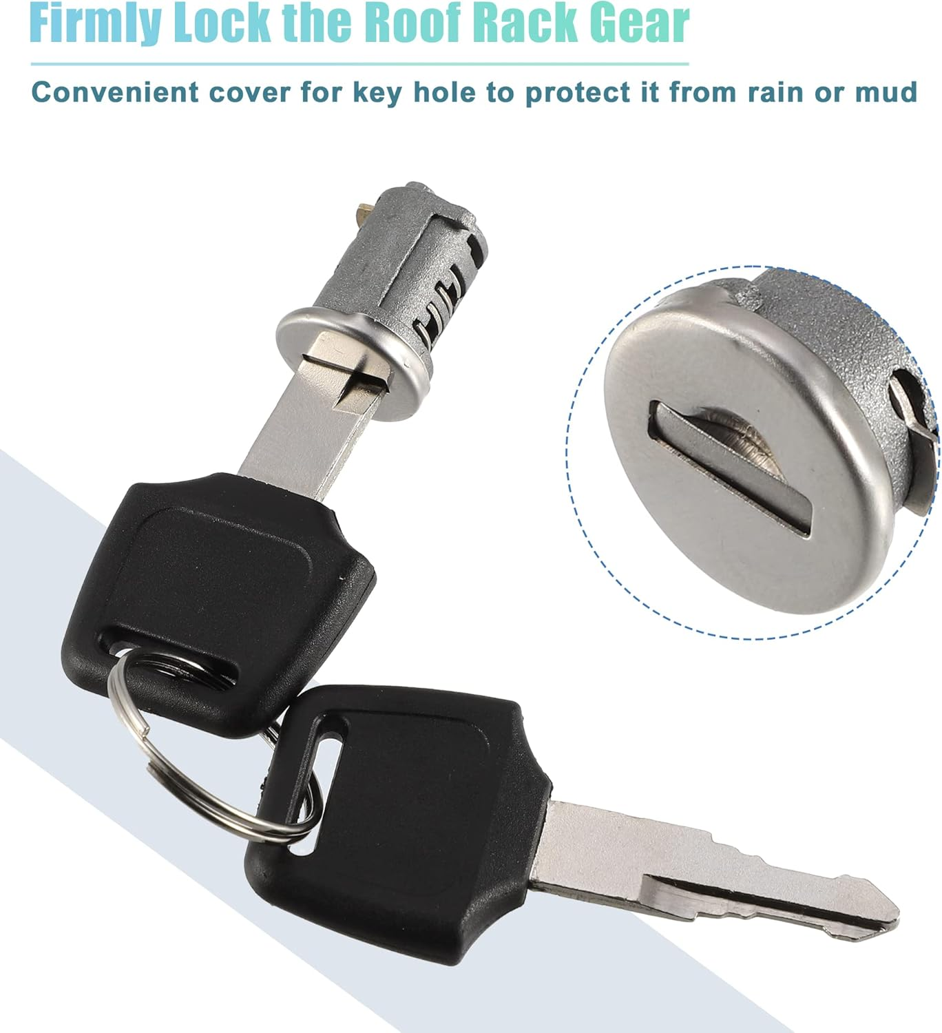 X AUTOHAUX 4 Pack Car Roof Rack Lock Cylinder Lock Core Replace for Yakima Car Rack System Components Metal Lockable Cylinders Core Lock Kit W/Lock Key and Control Key image number 5